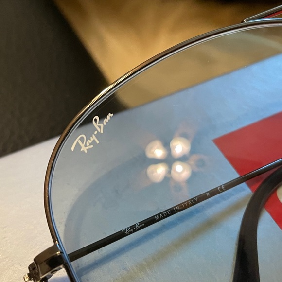 Ray-Ban Aviator Classic Large w/Elove Lenses in Gun Metal and Light Brown BNIB - Picture 6 of 9